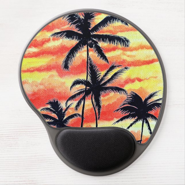 Hawaiian Sunset Coco Palms Gel Mouse Pad (Front)