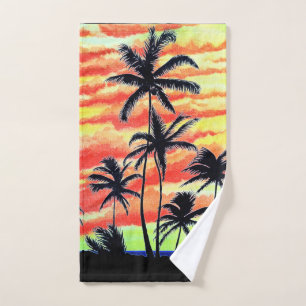 Hawaiian Sunset Coco Palms  Hand Towel