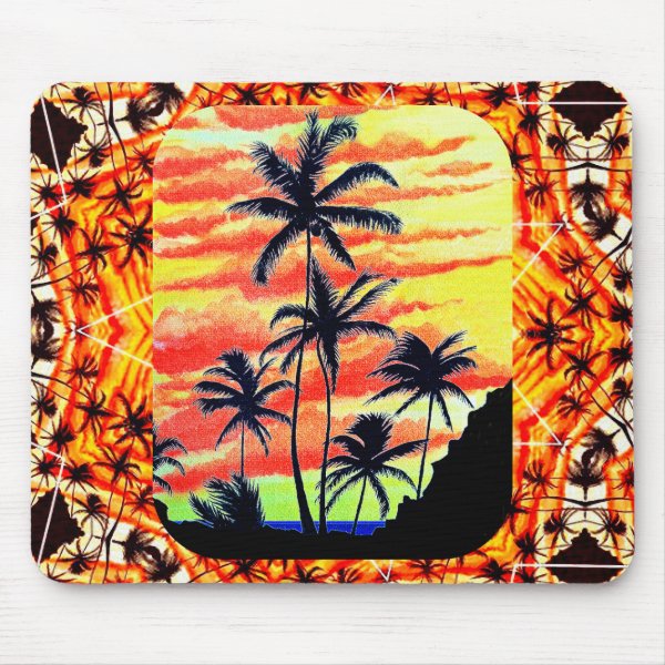 Hawaiian Sunset Coco Palms Mouse Pad
