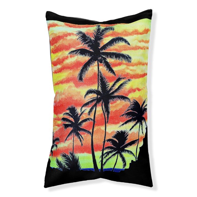 Hawaiian Sunset Coco Palms  Pet Bed (Front Vertical)