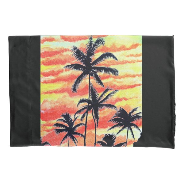 Hawaiian Sunset Coco Palms Pillow Case Set