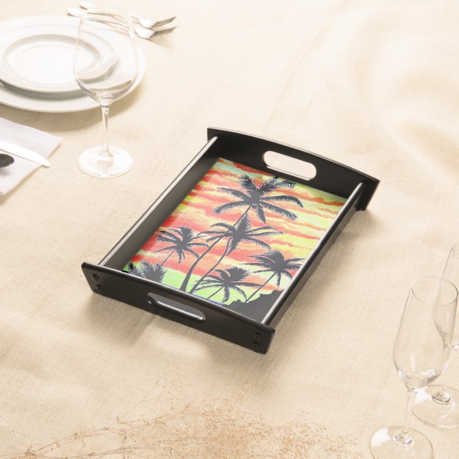 Hawaiian Sunset Coco Palms  Serving Tray (Front)