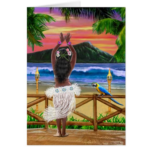 HAWAIIAN SUNSET HULA CARDS (Front)