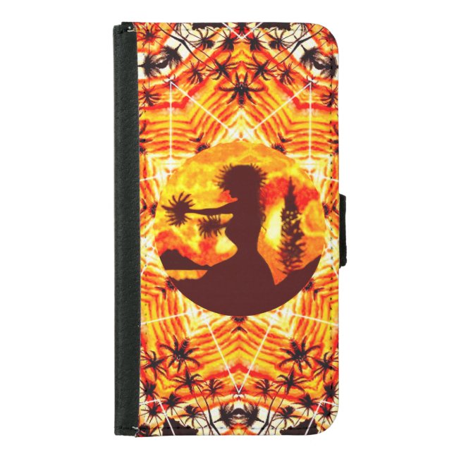 Hawaiian Sunset Hula Palms  Samsung Galaxy Wallet Case (Front)