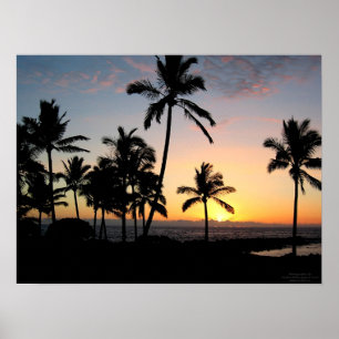 Hawaiian Sunset on the Beach Poster