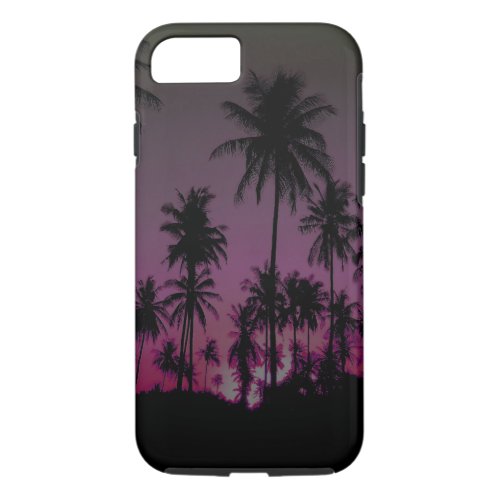 Hawaiian Sunset Palm Trees Silhouettes iPhone 87 Case