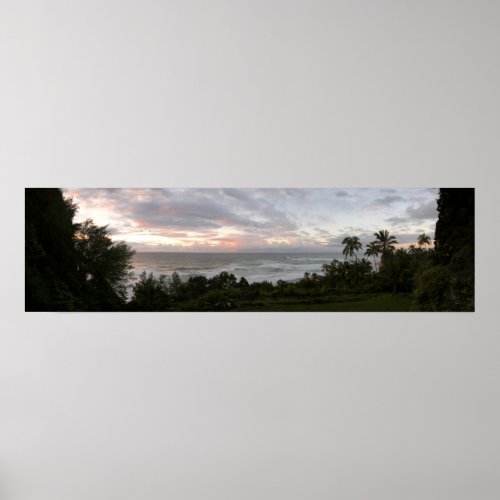 Hawaiian sunset panoramic poster