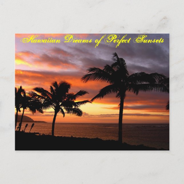 Hawaiian Sunset Postcard - Customized (Front)