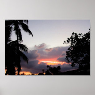 Hawaiian sunset poster