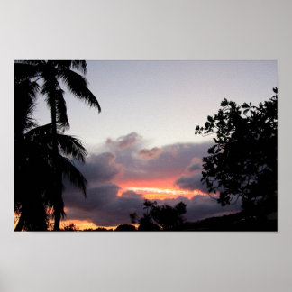 Hawaiian sunset poster
