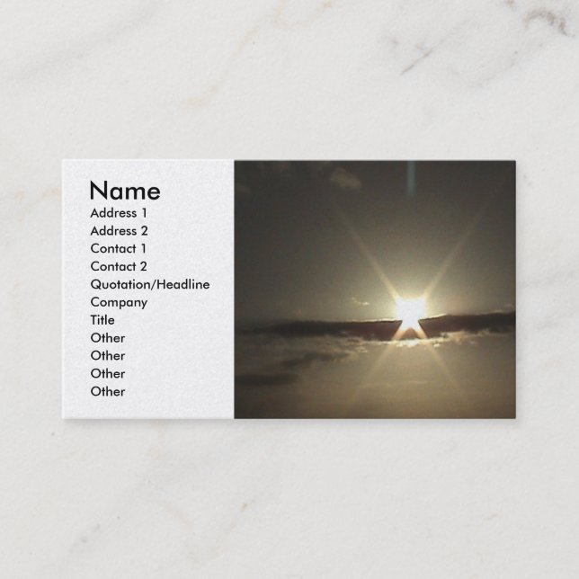Hawaiian Sunset Profile Card (Front)