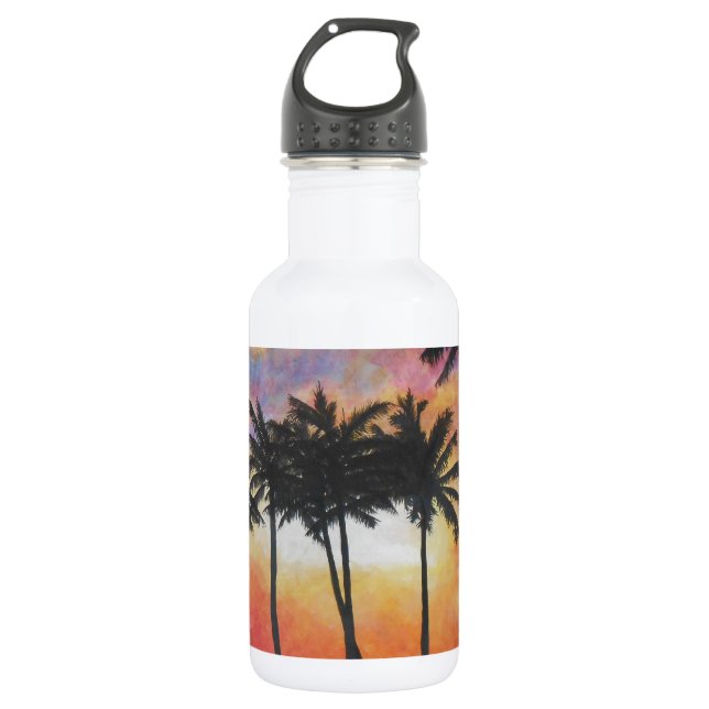 "Hawaiian Sunset" Stainless Steel Water Bottle (Front)