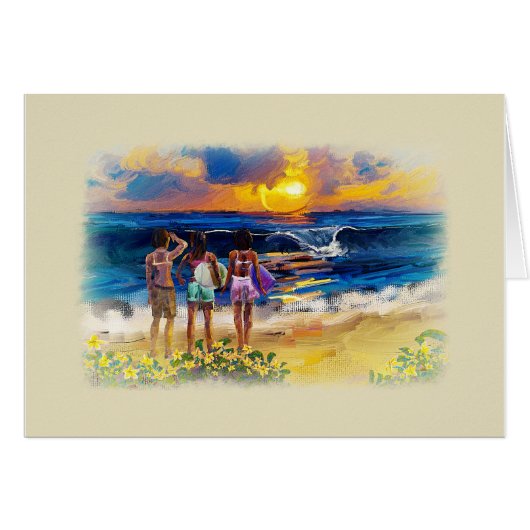 Hawaiian Surf Girls Cards (Front Horizontal)