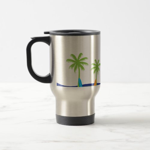 Hawaiian Surf Stainless Steel Travel Mug