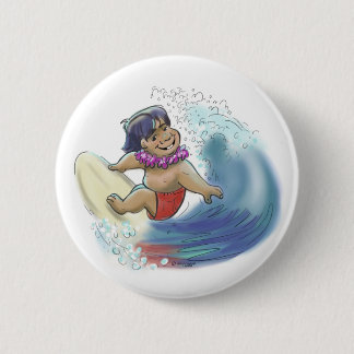 Hawaiian surfer button