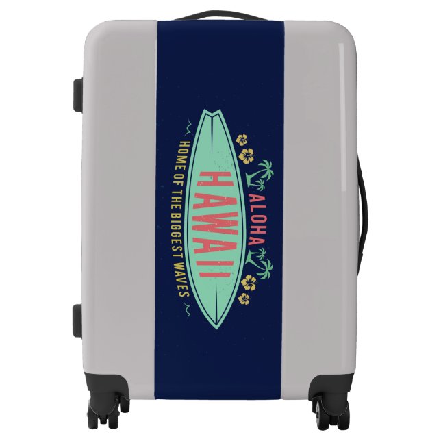 Hawaiian Surfer custom monogram luggage (Front)