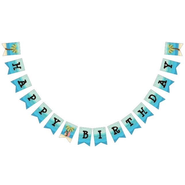 Hawaiian Surfer Girl Bunting Flags (All)