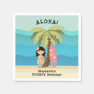Hawaiian Surfer Girl Napkins