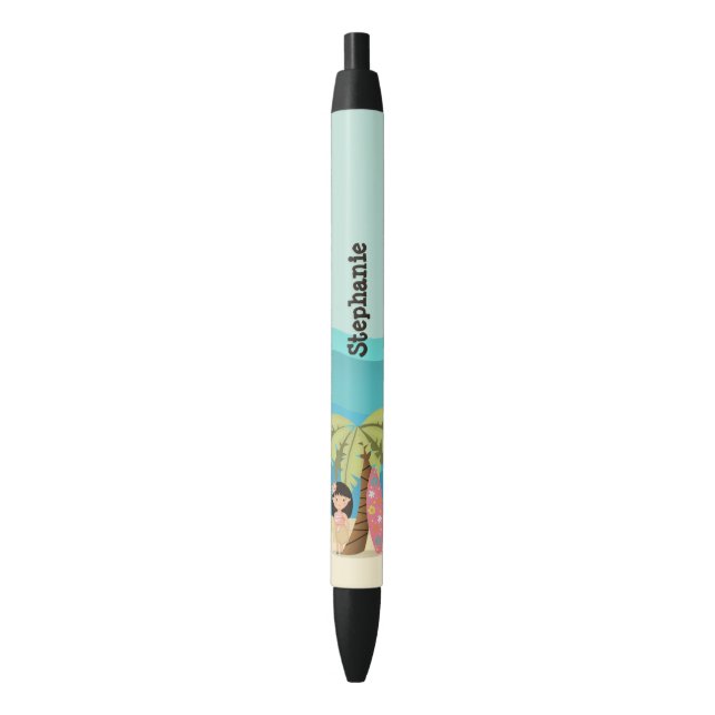 Hawaiian Surfer Girl Pen (Front Vertical)