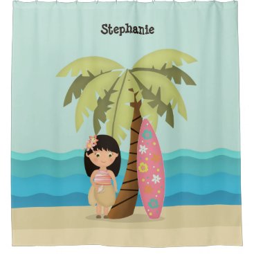 Hawaiian Surfer Girl Shower Curtain Hawaiian Surfer Girl Shower Curtain