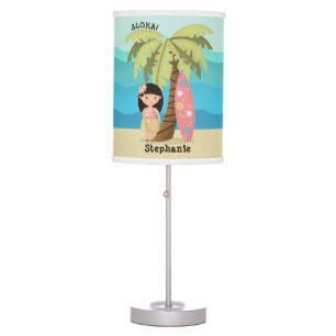 Hawaiian Surfer Girl Table Lamp