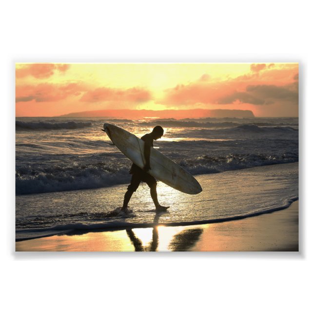 Hawaiian Surfer Heading Home Photo Print (Front)