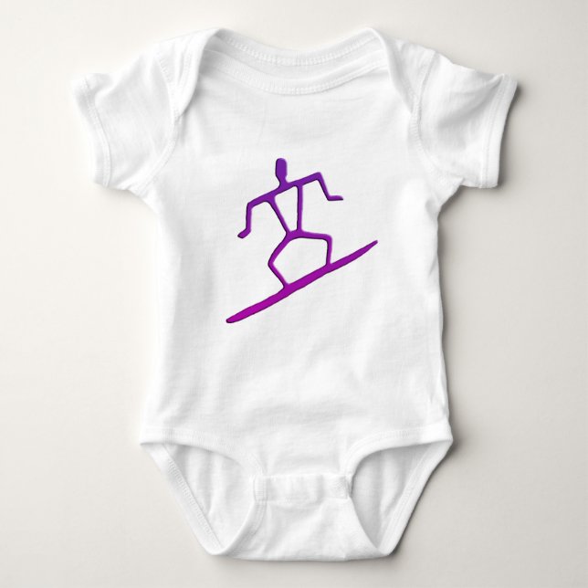 Hawaiian Surfer Petroglyph Infant Baby Bodysuit (Front)