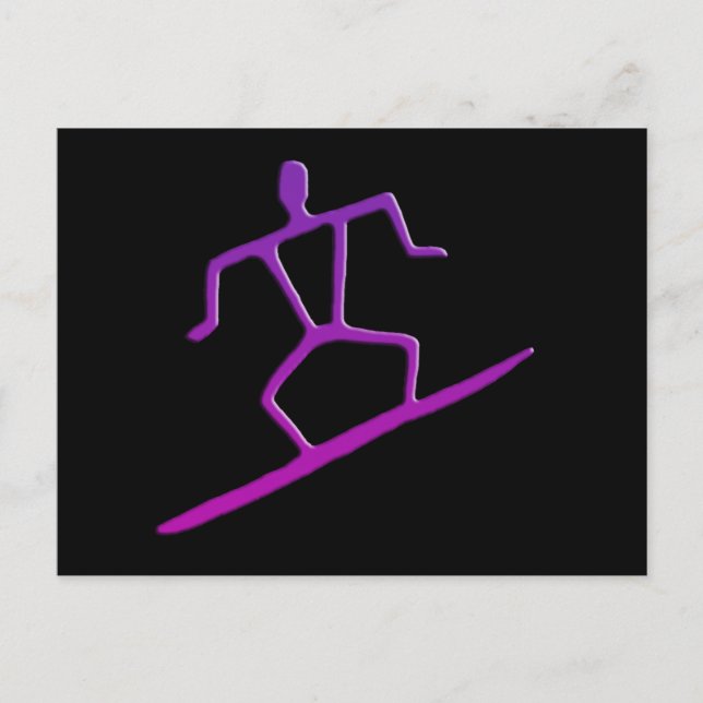 Hawaiian Surfer Petroglyph Postcard (Front)