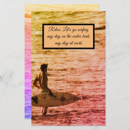 Hawaiian surfer stationery