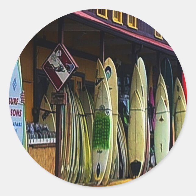 Hawaiian Surfers Sticker (Front)