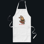 Hawaiian Surfing Bunny Holiday Cartoon Long Apron<br><div class="desc">There is nothing better than a tropical vacation during the winter holidays! And even better, our adorable surfing bunny, Coco takes on the big waves on the North Shore of Oahu, Hawaii. He brings with him the Aloha sprit for the holidays and wishes you a "Mele Kalikimaka" (Merry Christmas). This...</div>