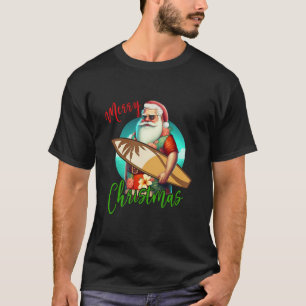 Hawaiian Surfing Santa Christmas Pajama Hawai Men  T-Shirt