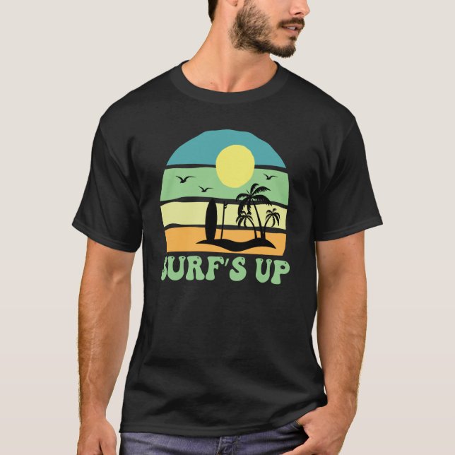 Hawaiian Surfs Up Hawaii Pineapple Tiki T-Shirt (Front)