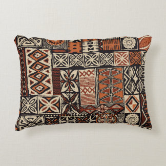 Hawaiian Tapa: Tribal Patchwork Accent Pillow