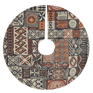 Hawaiian Tapa: Tribal Patchwork Brushed Polyester Tree Skirt