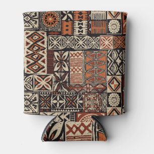 Hawaiian Tapa: Tribal Patchwork Can Cooler