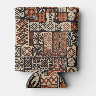 Hawaiian Tapa: Tribal Patchwork Can Cooler
