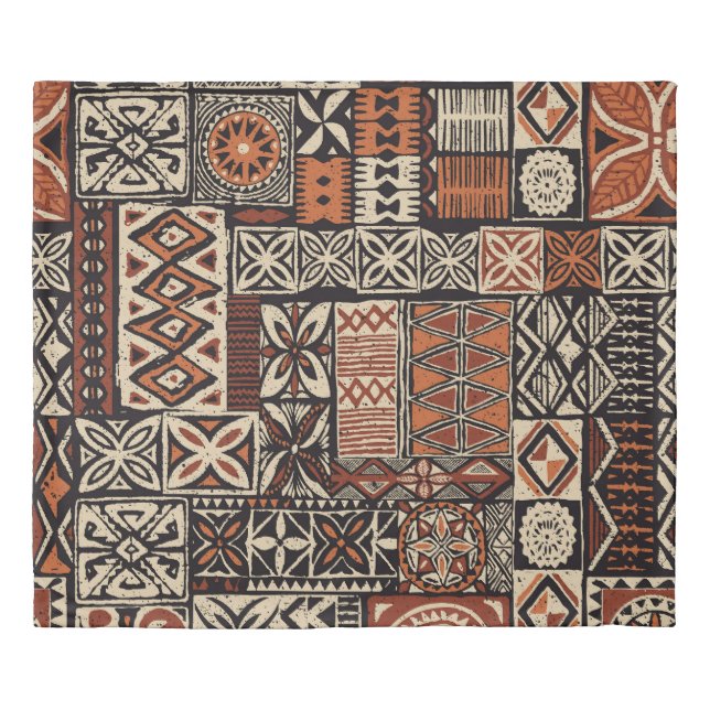 Hawaiian Tapa: Tribal Patchwork Duvet Cover (Front)