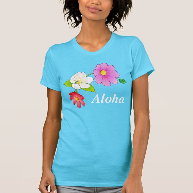 Hawaiian Tee Shirts for Women Customizable (Front)