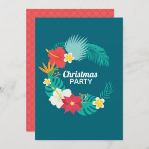 Hawaiian Theme Christmas Party Holiday Card
