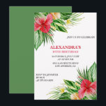 Hawaiian themed 18th birthday party Hibiscus Invitation<br><div class="desc">Hawaiian themed 18th birthday party Hibiscus Invitation Tropical Party Floral</div>