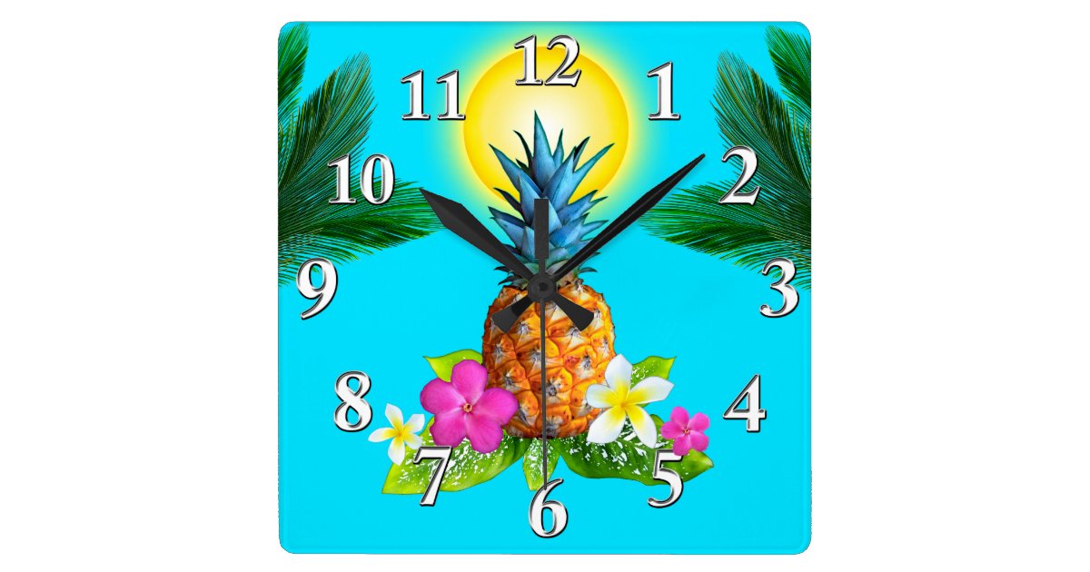 Hawaiian Themed Decor Stunning Pineapple Clock Zazzle Com