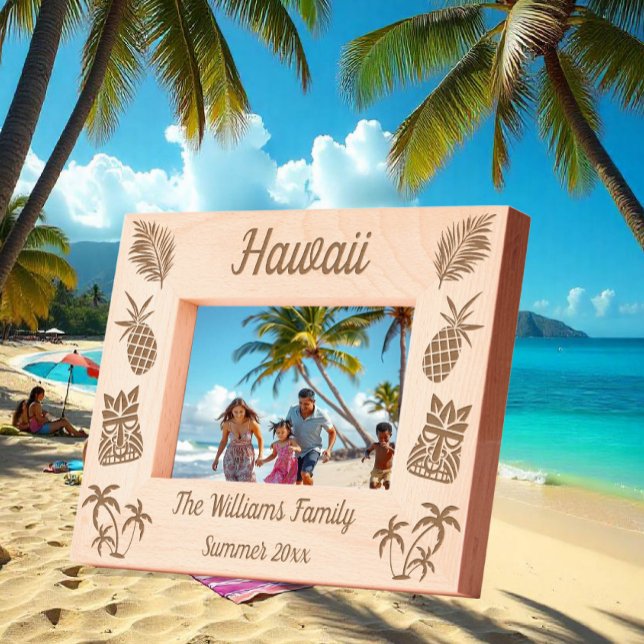 Hawaiian Themed Summer Vacation For Family Hawaii Engraved Frames (Creator Uploaded)