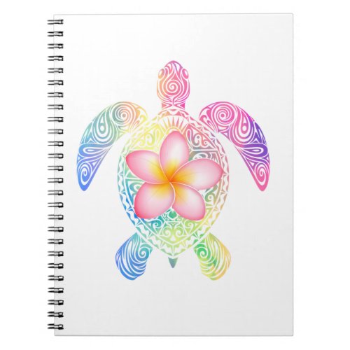 Hawaiian Tie Dye Sea Turtle T_shirt Notebook