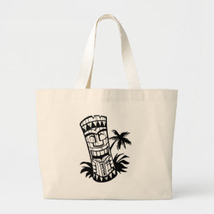 HAWAIIAN TIKI BAR ART LARGE TOTE BAG