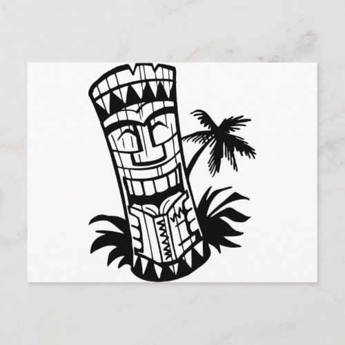 HAWAIIAN TIKI BAR ART POSTCARD