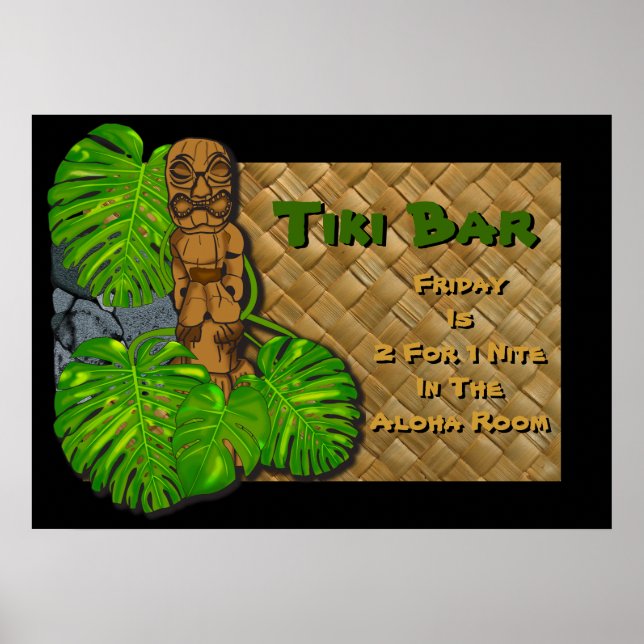 Hawaiian Tiki Bar Poster (Front)
