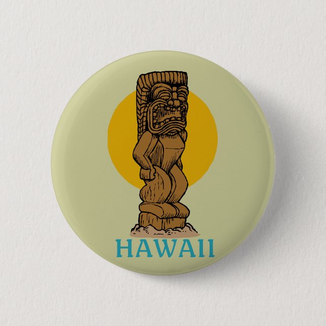 Hawaiian Tiki Button (Front)