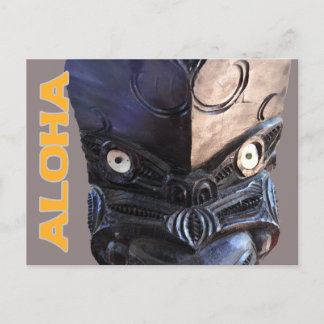 Hawaiian Tiki Carving Postcard