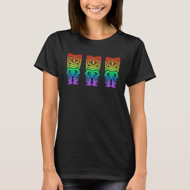 Hawaiian Tiki God Lono Statue Tribal Polynesian Me T-Shirt (Front)